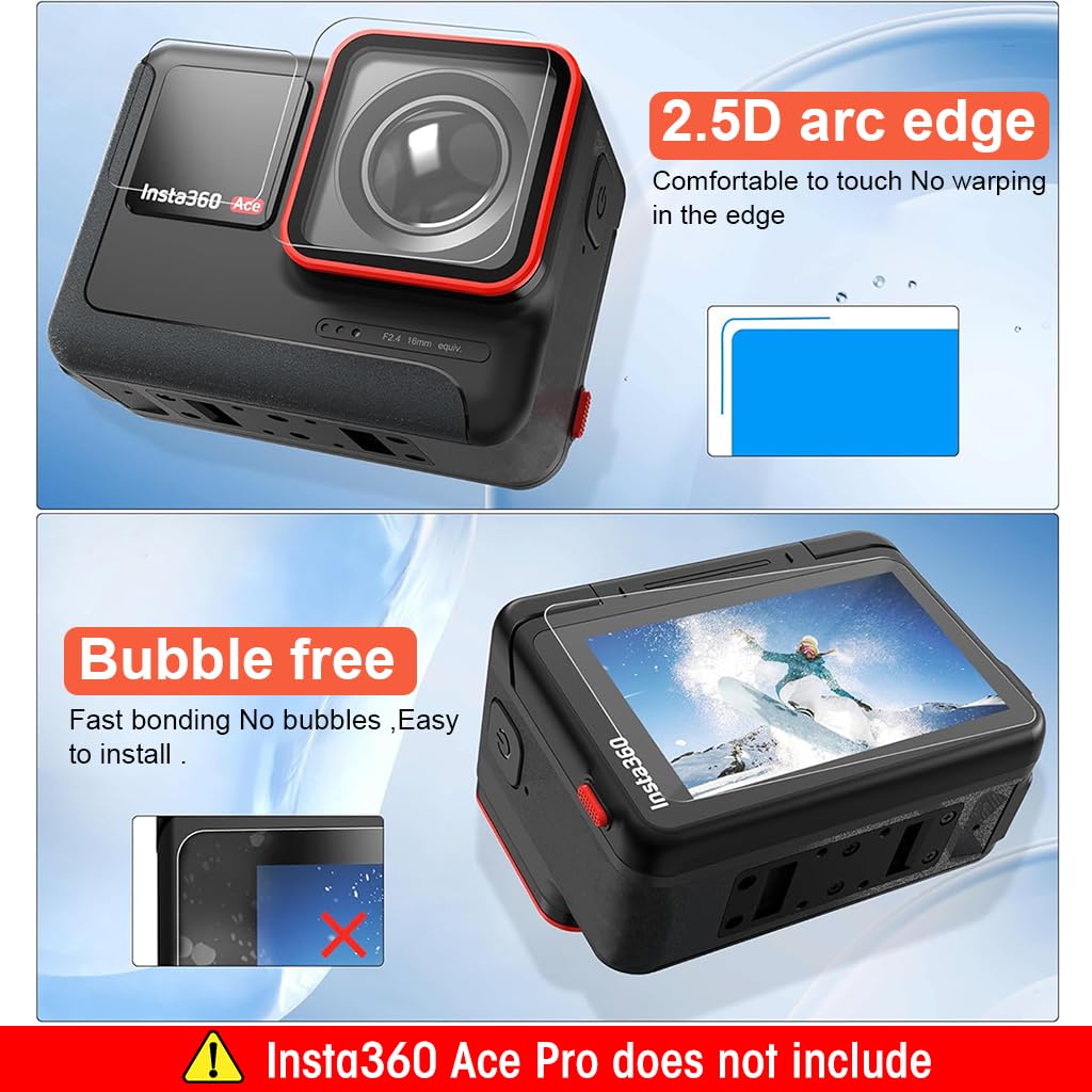 ZORBES Screen Protector for Insta360 Ace Pro, 3Pcs Tempered Glass Screen Protector & Lens Protector, 9H Hardness Ultra HD Lens Protector LCD Screen Protector for Insta360 Ace Pro, No Insta360 Ace Pro ZORBES Screen Protector for Insta360 Ace Pro, 3Pcs Tempered Glass Screen Protector & Lens Protector, 9H Hardness Ultra HD Lens Protector LCD Screen Protector for Insta360 Ace Pro, No Insta360 Ace Pro